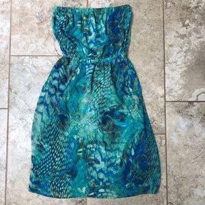 Forever 21 Strapless Abstract Print Dress